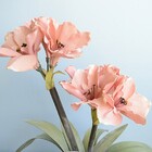 Arranjo Amarílis Artificial Rosa No Vaso Bronze | Formosinha